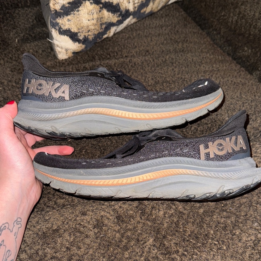 Hoka Women's Black and Tan Athletic Shoes